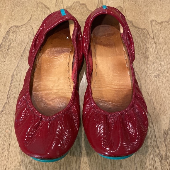 Tieks Ruby Red Patent Leather Ballet Flats - Picture 2 of 7